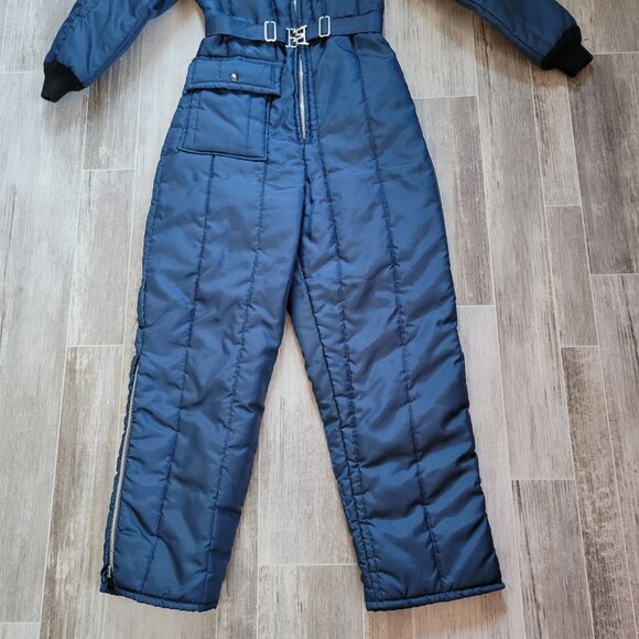 Vintage J C Penny Snowmobile Suit, Women’s M, Navy, One Piece zip closure EUC - Picture 3 of 14